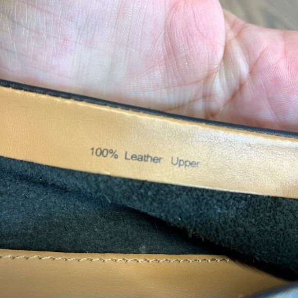 J.Crew Womens Size 8.5 Black Leather Slipper Loafers Slip On - Picture 10 of 11